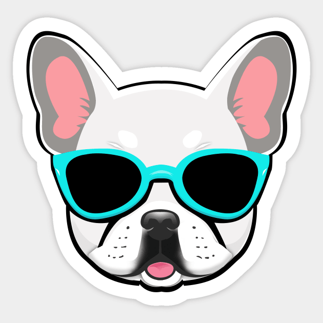 White French Bulldog in Blue Shades Frenchie Sticker by 4U2NV-LDN